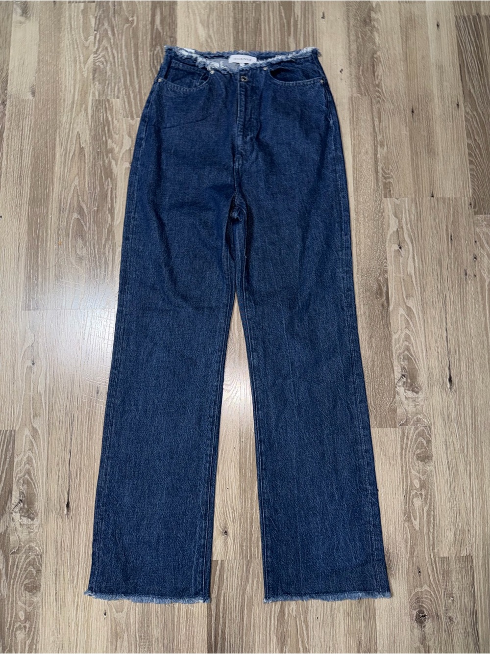 WeWoreWhat 100% Cotton High Rise Wide Leg Raw Hem Jeans Size 27 - Picture 7 of 10